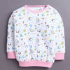 White & Baby Pink Girls Full Sleeves Cotton T-Shirt & Jogger Set