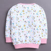 White & Baby Pink Girls Full Sleeves Cotton T-Shirt & Jogger Set