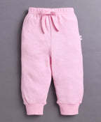 Bumzee White & Baby Pink Animal Print T-Shirt & Jogger Set, Full Sleeves