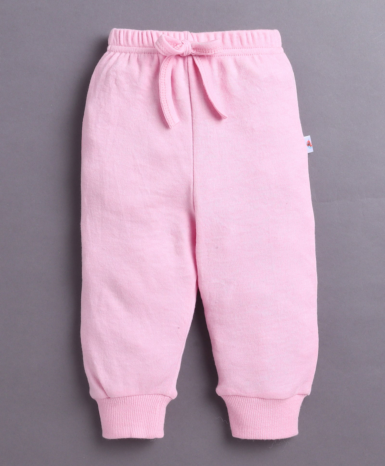 White & Baby Pink Girls Full Sleeves Cotton T-Shirt & Jogger Set