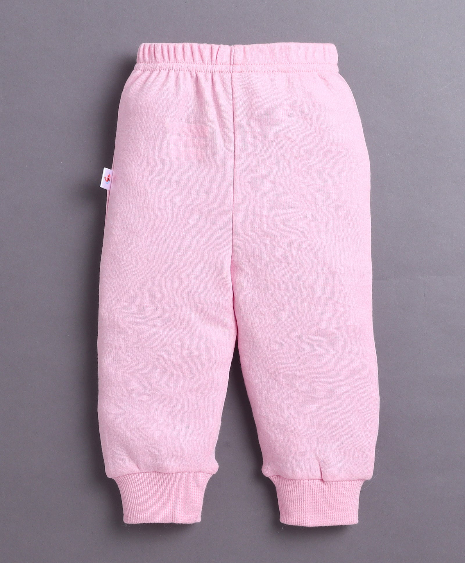 White & Baby Pink Girls Full Sleeves Cotton T-Shirt & Jogger Set