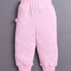 White & Baby Pink Girls Full Sleeves Cotton T-Shirt & Jogger Set