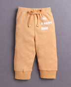 Bumzee Orange Animal Print T-Shirt & Jogger Set, Full Sleeves, 100% Cotton