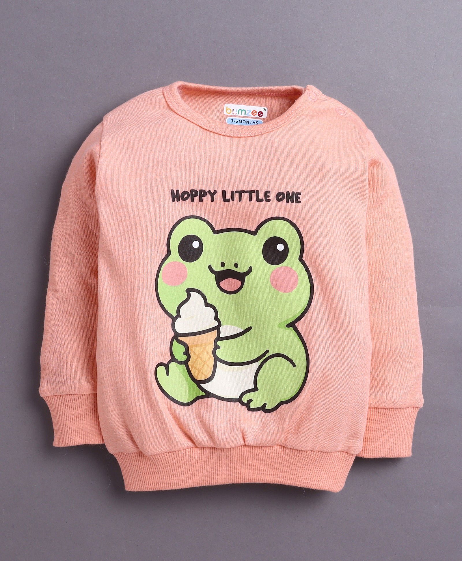 Peach Girls Full Sleeves Cotton T-Shirt & Jogger Set