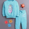 Blue Girls Full Sleeves Cotton T-Shirt & Jogger Set