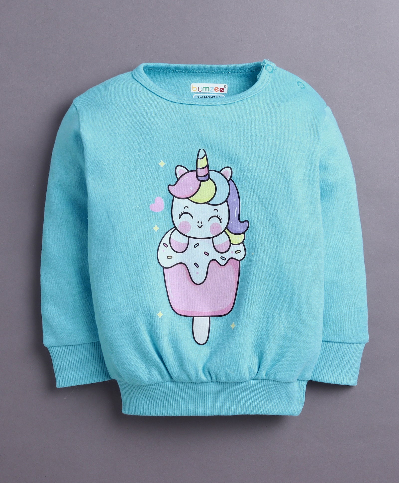 Blue Girls Full Sleeves Cotton T-Shirt & Jogger Set