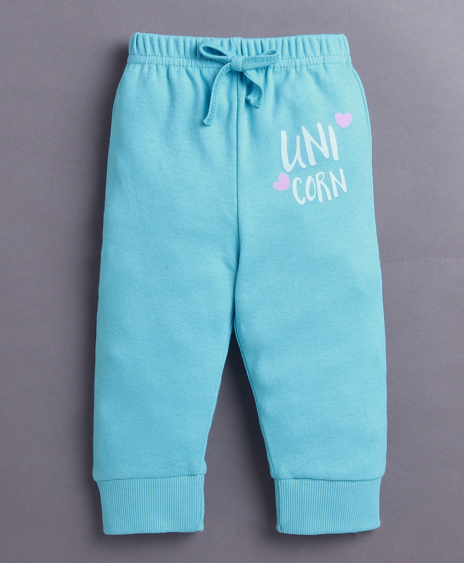 Blue Girls Full Sleeves Cotton T-Shirt & Jogger Set