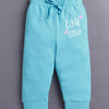 Blue Girls Full Sleeves Cotton T-Shirt & Jogger Set