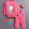 Pink Girls Full Sleeves Cotton T-Shirt & Jogger Set