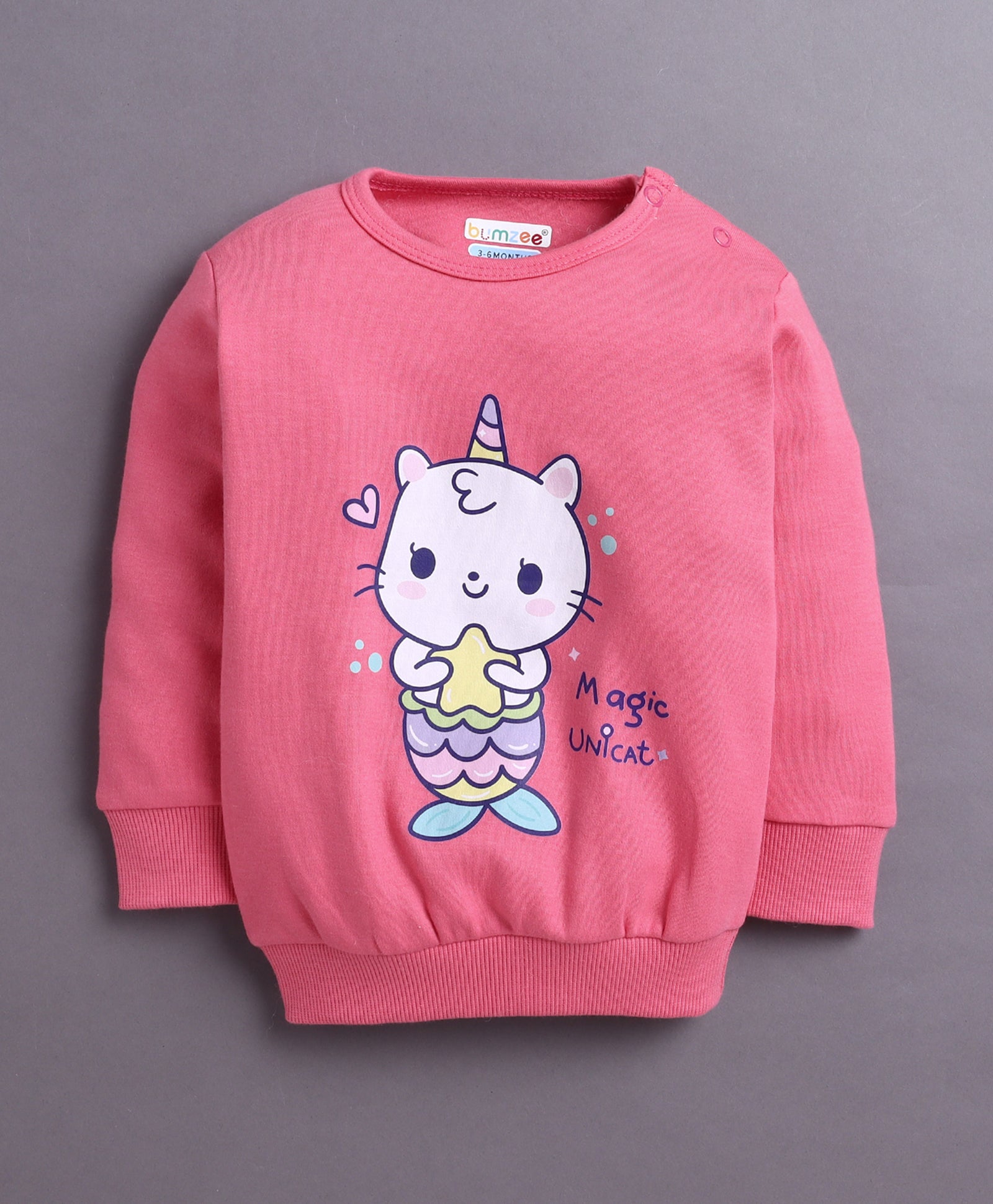 Pink Girls Full Sleeves Cotton T-Shirt & Jogger Set