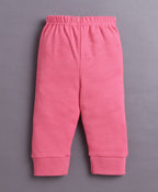 Bumzee Pink Animal Print T-Shirt & Jogger Set, Full Sleeves, 100% Cotton