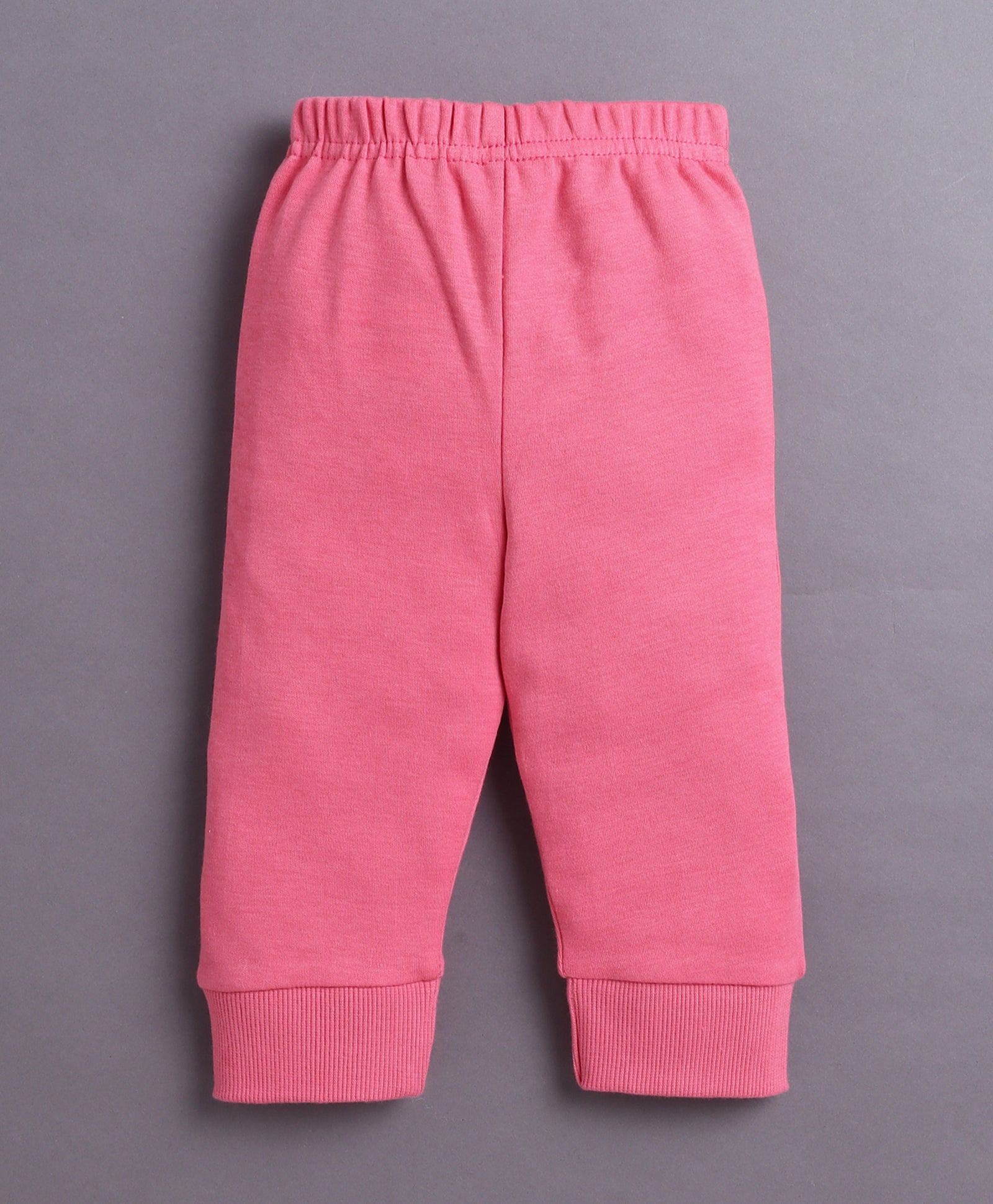 Pink Girls Full Sleeves Cotton T-Shirt & Jogger Set