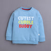 Blue & White Boys Full Sleeves Sweatshirt & Jogger Set