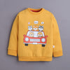 Mustard & Brown Boys Full Sleeves Sweatshirt & Jogger Set