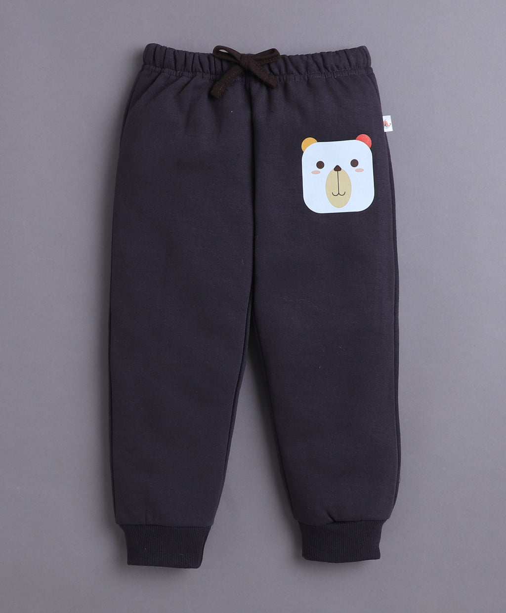 Bumzee Mustard & Brown Graphic Print Sweatshirt & Jogger Set, Full Sleeves, Fleece