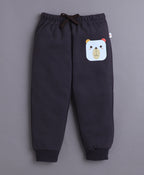 Bumzee Mustard & Brown Graphic Print Sweatshirt & Jogger Set, Full Sleeves, Fleece