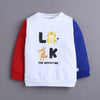 White & Blue Boys Full Sleeves Sweatshirt & Jogger Set