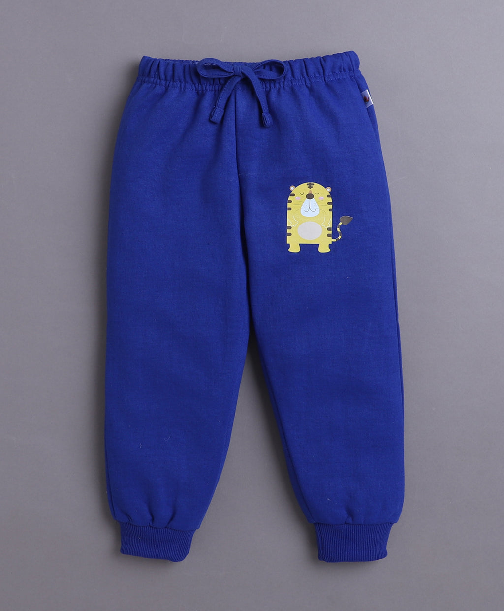 Bumzee White & Blue Animal Print Sweatshirt & Jogger Set, Full Sleeves, Fleece