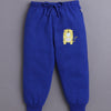 White & Blue Boys Full Sleeves Sweatshirt & Jogger Set