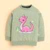 Green & Navy Girls Full Sleeves Sweatshirt & Jogger Set