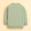 Green & Navy Girls Full Sleeves Sweatshirt & Jogger Set