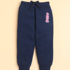 Green & Navy Girls Full Sleeves Sweatshirt & Jogger Set