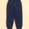 Green & Navy Girls Full Sleeves Sweatshirt & Jogger Set