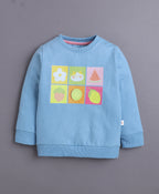Bumzee Blue & Pink Animal Print Sweatshirt & Jogger Set, Full Sleeves, Fleece