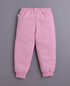 Bumzee Blue & Pink Animal Print Sweatshirt & Jogger Set, Full Sleeves, Fleece