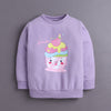 Lavender & White Girls Full Sleeves Sweatshirt & Jogger Set