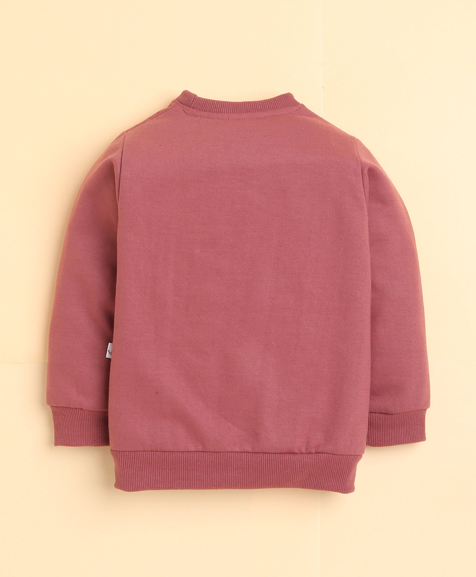 Brick Red Girls Full Sleeves Sweatshirt & Jogger Set