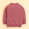 Brick Red Girls Full Sleeves Sweatshirt & Jogger Set
