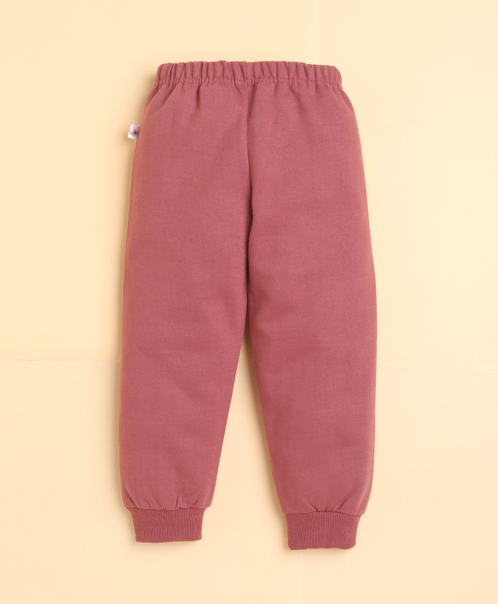 Brick Red Girls Full Sleeves Sweatshirt & Jogger Set
