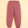 Brick Red Girls Full Sleeves Sweatshirt & Jogger Set
