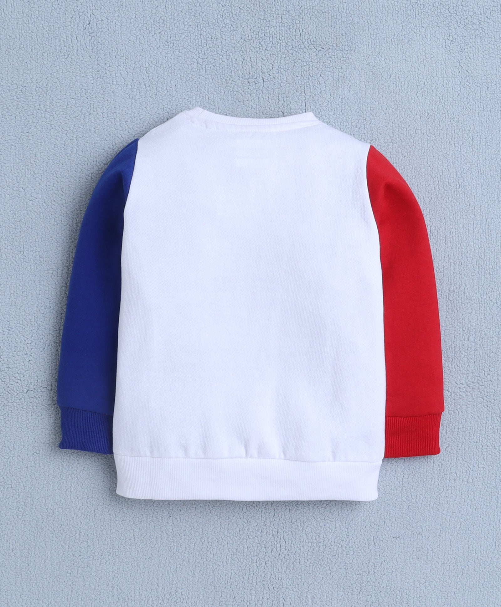 White & Red Boys Full Sleeves Sweatshirt & Jogger Set