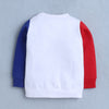 White & Red Boys Full Sleeves Sweatshirt & Jogger Set