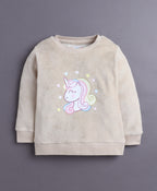 Bumzee Beige Animal Print Sweatshirt & Jogger Set, Full Sleeves, 100% Cotton