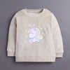 Beige Girls Full Sleeves Sweatshirt & Jogger Set