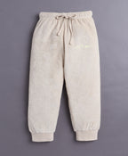 Bumzee Beige Animal Print Sweatshirt & Jogger Set, Full Sleeves, 100% Cotton