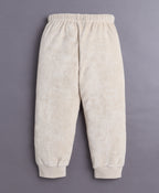 Bumzee Beige Animal Print Sweatshirt & Jogger Set, Full Sleeves, 100% Cotton