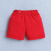 Navy & Red Boys Half Sleeves Bodysuit & Short Set With Applique Bow Suspender & Cap