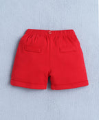 Bumzee Navy & Red Bodysuit & Short Set, Half Sleeves, 100% Cotton