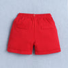 Navy & Red Boys Half Sleeves Bodysuit & Short Set With Applique Bow Suspender & Cap