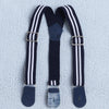 Navy & Red Boys Half Sleeves Bodysuit & Short Set With Applique Bow Suspender & Cap
