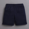 Sky Blue & Navy Boys Half Sleeves Bodysuit & Short Set With Applique Bow Suspender & Cap