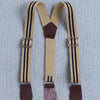 White & Beige Boys Half Sleeves Bodysuit & Short Set With Applique Bow Suspender & Cap