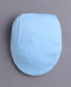 Bumzee White & Sky Blue Striped Bodysuit & Short Set, Half Sleeves, 100% Cotton