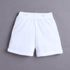 BUMZEE Sky Blue & White Boys Half Sleeves T-shirt & Short Set With Applique Bow Suspender