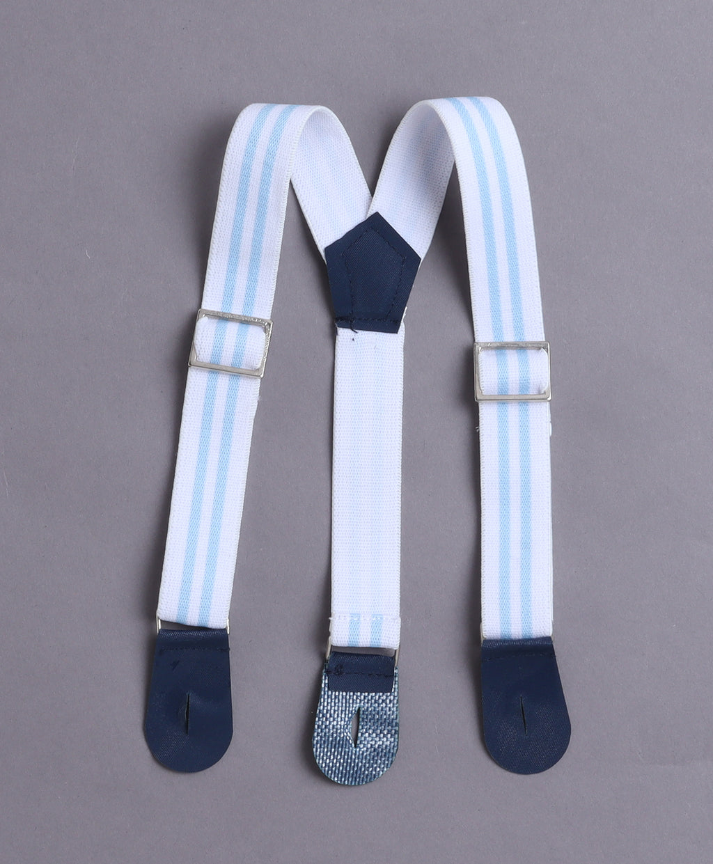 Bumzee Sky Blue & White Graphic Print Formal Set, Half Sleeves, 100% Cotton