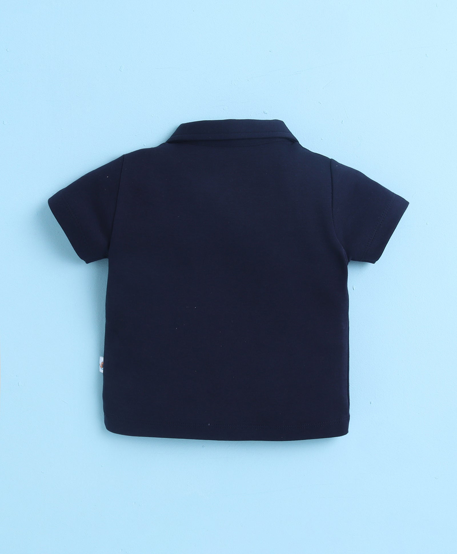BUMZEE Navy & Mint Boys Half Sleeves T-shirt & Short Set With Bow Suspender